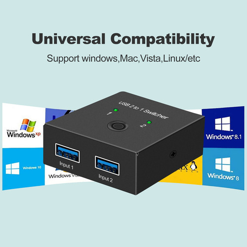 Novo Seletor De Chave Usb 3.0 2 Computadores Compartilhando