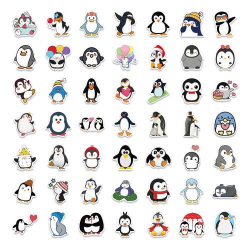 100 Peças De Adesivos De Pinguim De Desenho Animado Para Cri