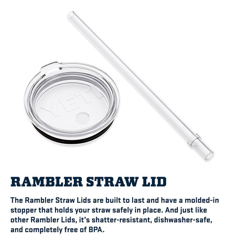 Caneca Yeti Rambler 750 Ml Com Tampa De Palha Isolada A Vácu