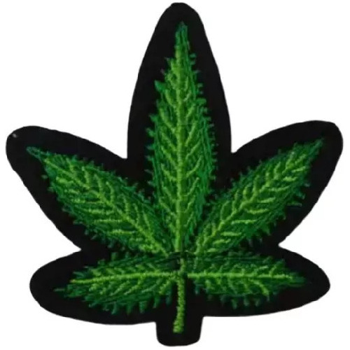 Parche Bordado Hoja Marihuana Cannabis Termoadhesivo Ropa 