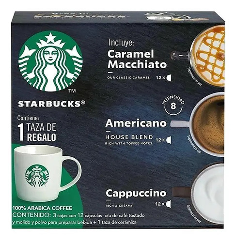 Cápsulas Nescafé Starbucks Dolce Gusto 3 Cajas + Taza Regalo | Meses sin  intereses