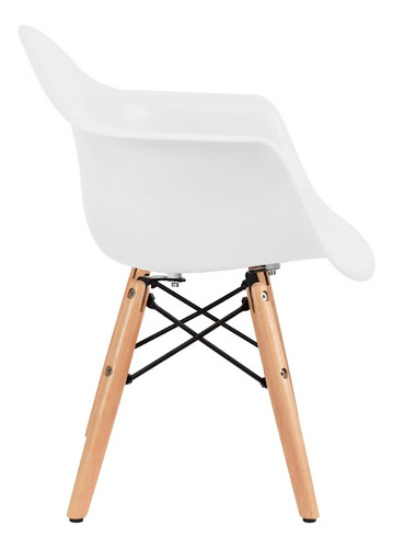 Mesa Rectangular Infantil Con Silla Eames Con Descansabrazos Blanco