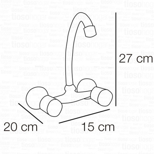 Imagen 3 de 10 de Griferia Pared Cocina Lavadero Hydros Viva Cromo Para Bacha