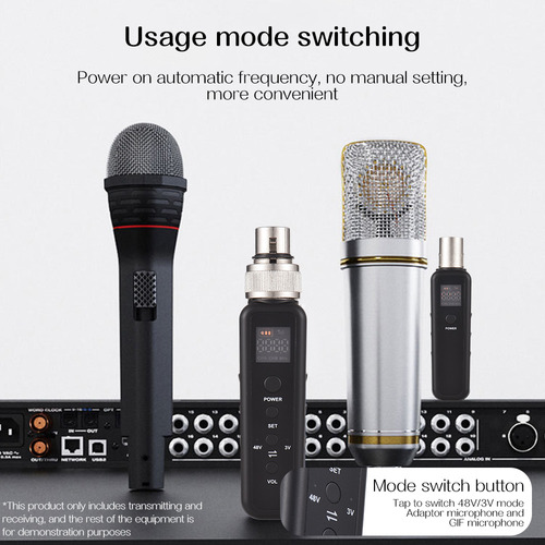 Sistema Uhf De Transmissor E Receptor Xlr Com Fio Para Sem F
