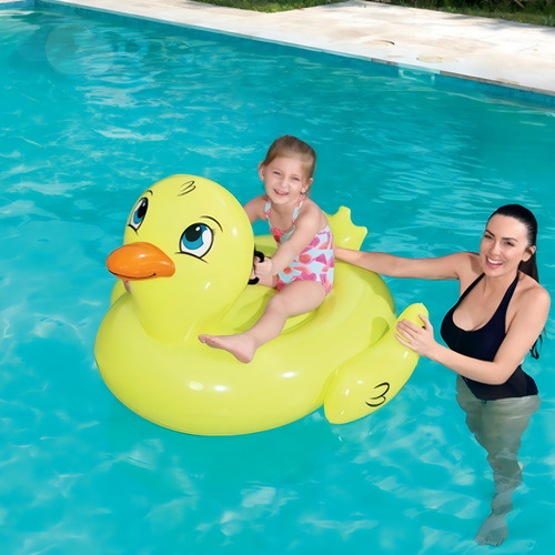 Pato Flotador Colchoneta Inflable Chico Bw 135x91cm Color Amarillo