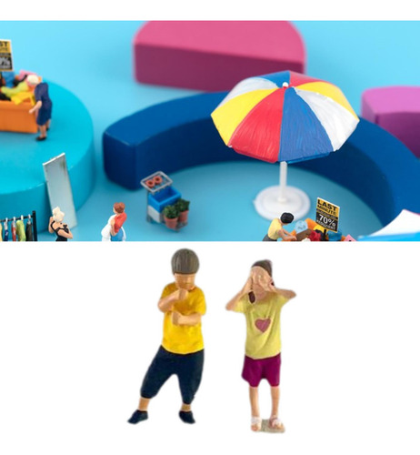 Figuras De Diorama A Escala 1:64, Conjunto Para 2 Niños