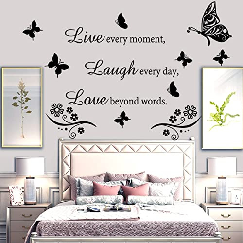 Calcomanía De Pared Con Cita Live Every Moment Laugh Every D