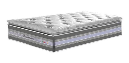 Conjunto Cama Box Solteiro de Molas Ensacadas D33 com Pillow TOP Cama inBox Select 88x188x71 Cinza