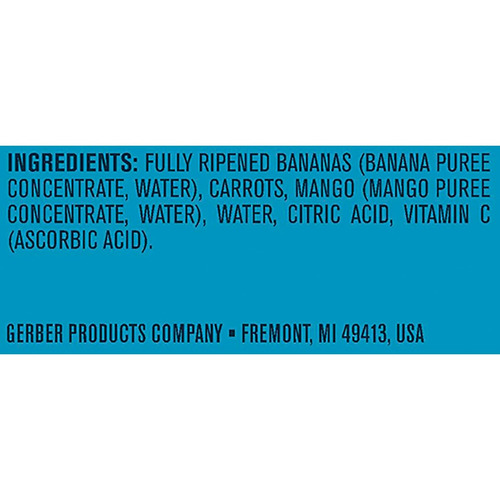 Gerber 2nd Alimentos Plátano Zanahoria Mango, 4 Bañeras Onza