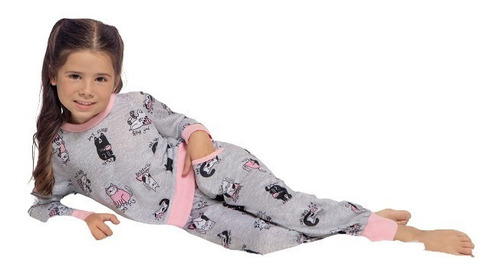 Imagen 2 de 6 de Pijama Niña Algodon Estamp Invierno Con Puño Lencatex 22951