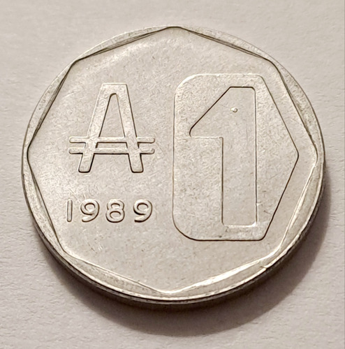 Moneda Argentina 1 Austral 1989 Con Punto. 