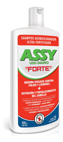 2 X Assy Shampoo Para Piojos Uso Diario Ultra Forte X 400ml