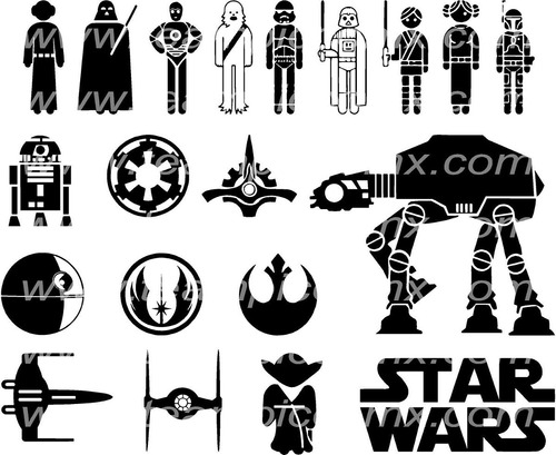 Mega Planilla Calcomanias Sticker Star Wars Darth Vader Luke