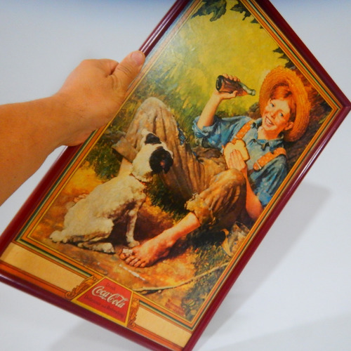 Imagen 5 de 9 de Cocacola Poster Publicitario Antiguo, Original En Retablo #1