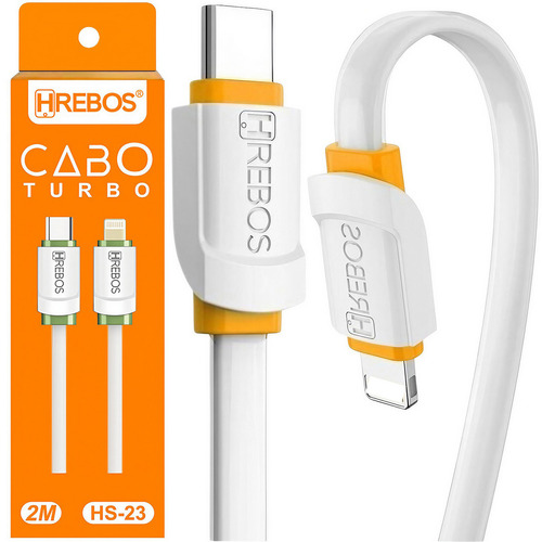 Cabo Tipo C P/ Lightning Para iPhone 11 12 13 Xr Se 2 Metros Cor Branco