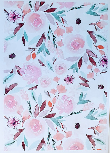 Decoupage Laminas Set Rosas Acuareladas Laura Craft