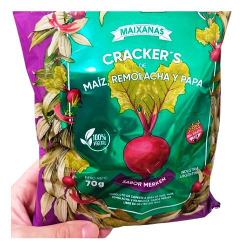 Crackers Maixanas Remolacha Maiz Y Papa 70g Sabor Merken Fw