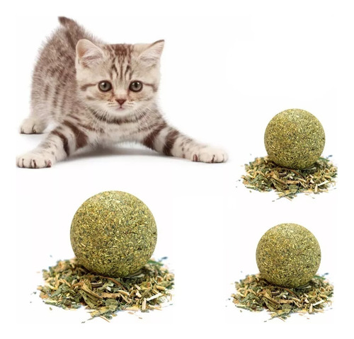 Set X3 Bola De Catnip Prensado Juguete De Gato 