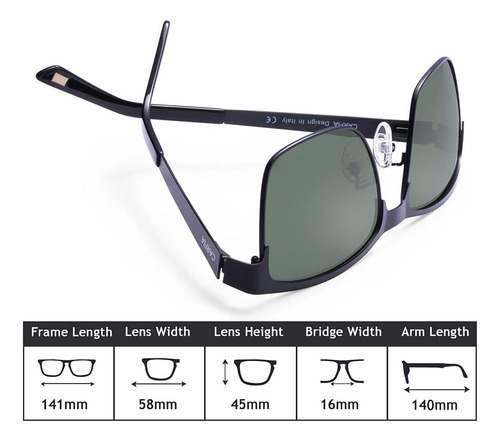 Carfia Gafas De Sol De Metal Para Hombre Polarizadas Protecc