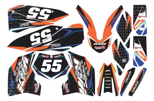 Kit Adesivo Moto Cross Trilha Ktm Sxf 2010 0,60mm 3m Mt035