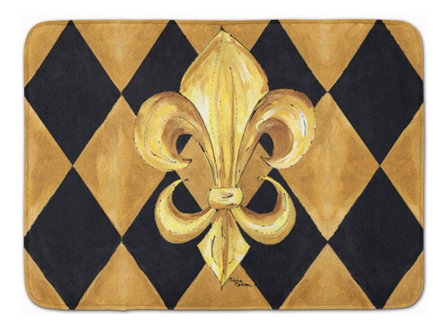 8125-rug Black And Gold Fleur De Lis New Orleans - Tapete De