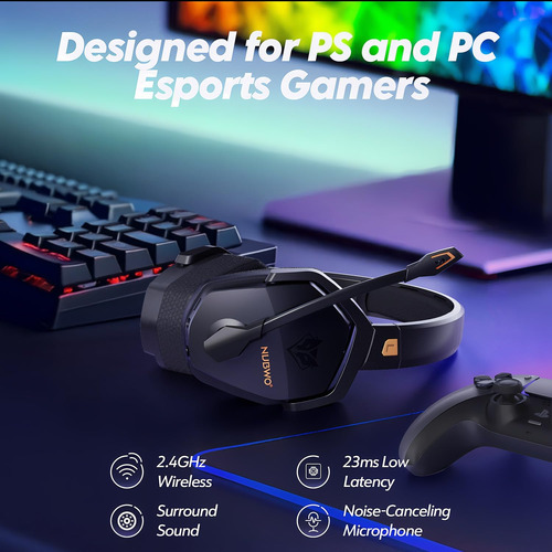 Audífonos 3-en-1 Inalámbricos Para Ps5/ps4/pc - Micrófono