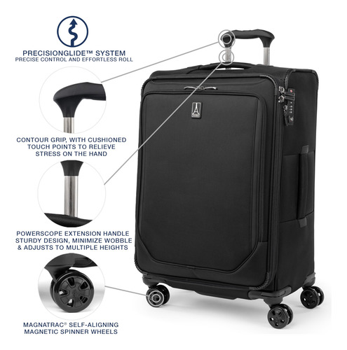 Equipaje Travelpro Crew Classic, Ligero, 25 Pulgadas, Negro