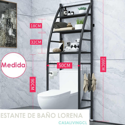 Lorena Estante Baño Lavanderia Organizador 166x50cm