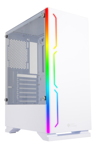 Gabinete Gamer Shot 8335 Cristal Templado Rgb Frontal Blanco