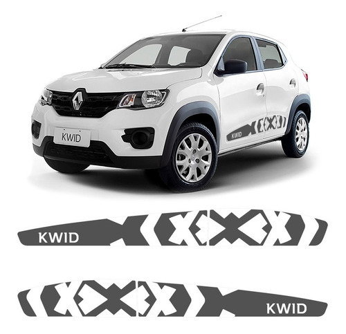 Faixa Kwid Zen Life 18 2019 2020 2021 2022 Adesivo Lateral Cor Grafite