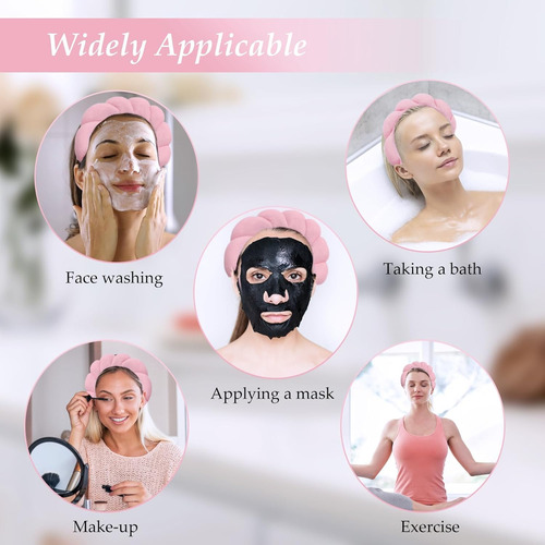 Juego De 7 Diademas De Spa,muñequeras Skincare,diademas