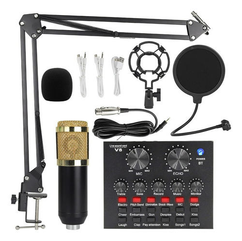 Tarjeta De Sonido Profesiona Ecualizador Audio Con Micrófono