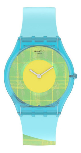 Reloj Swatch Acid Madras 03 Ss08z104 Color de la correa Azul Color del bisel Azul