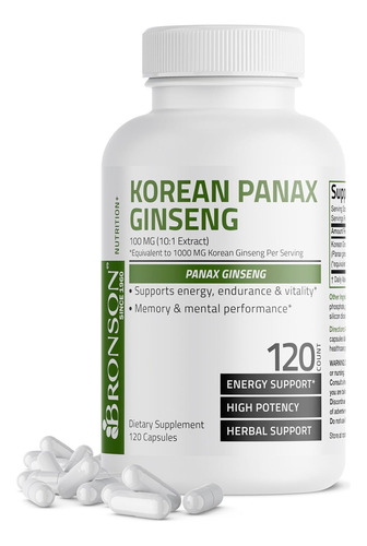 Panax Ginseng Coreano Bronson Suplemento Usa