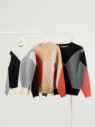 Sweater Rombos De Bremer Tejido Grueso
