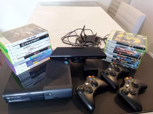 Xbox 360 Desbloqueado (lt 3.0) + 3 Controles E 14 Jogos - Escorrega o Preço