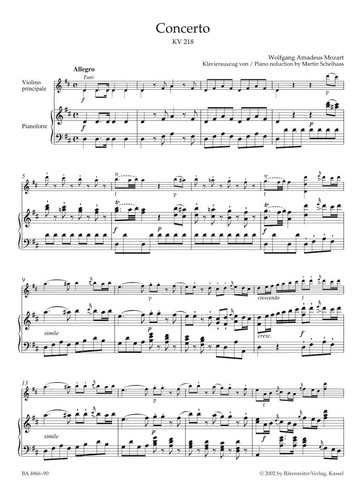 Concierto En Re Mayor Para Violín Y Orquesta No.4 Kv 218, Re