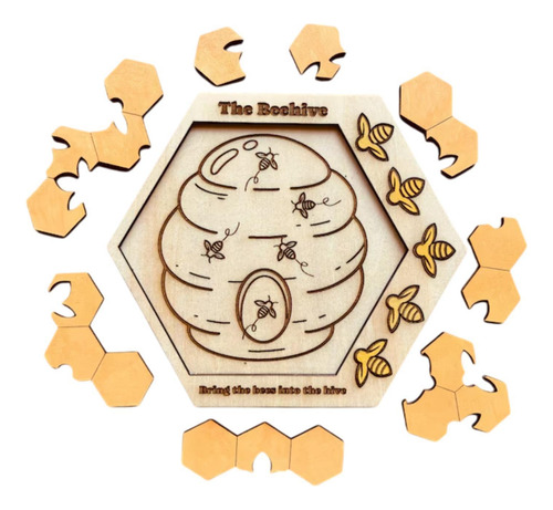 Hexagon Puzzle For Kids Adultos De Madera Rompecabezas De