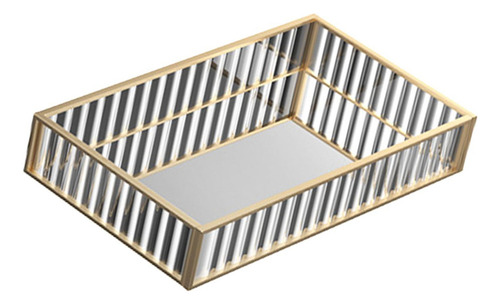 L Bandeja De Espejo De Cristal Bandeja De Almacenamiento S
