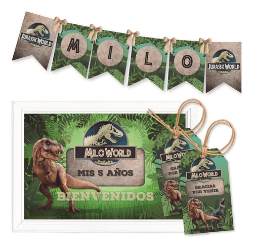 Mini Kit Imprimible Dinosaurios Jurassic World Deco Candy 