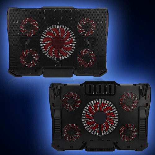 Resfriador De Notebook Com 5 Ventiladores De Led, Suporte De