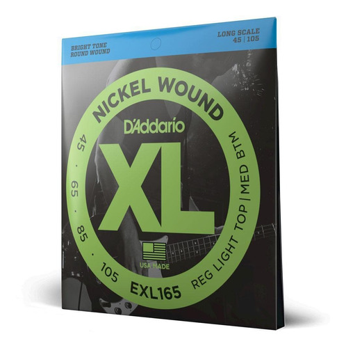 Encordoamento Baixo 4c .045 D'addario Xl Nickel Wound Exl165