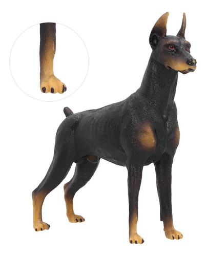 Estatua De Perro Doberman Modelo Negro Juguetes Lindo Animal