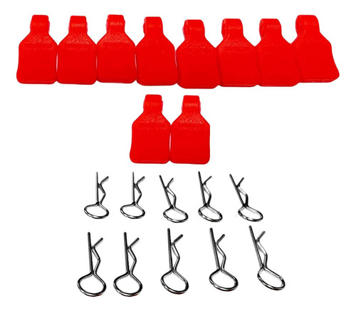 2 X 10 Piezas Rc Body Clips R Pins Con 10 Pestañas Para