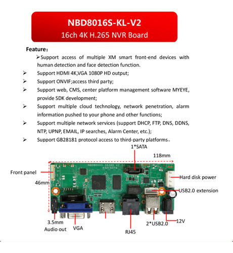 Grabador De Vídeo Digital En Red H265/h264 16chx4k 5mp Nvr 1