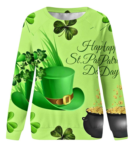 Blusa Holgada K Estampada A La Moda Del Día De San Patricio