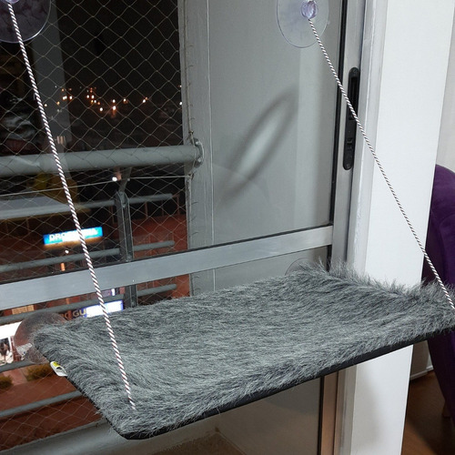 Imagen 5 de 6 de Hamacas De Ventana Para Gatos. Tela De Peluche - Miel Felina