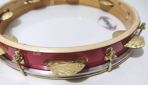 Pandeiro 12 S Leve Pele Leitoso Vermelho Contemporânea