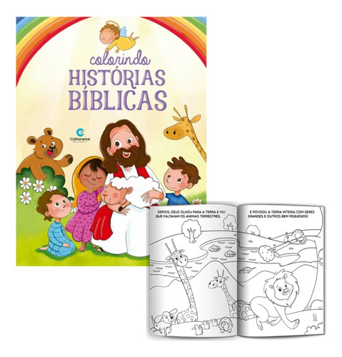 Livro De Colorir Culturama Colorindo Histórias Bíblicas  Exercite Sua Criatividade E Mergulhe Nas Passagens Bíblicas De Forma Divertida