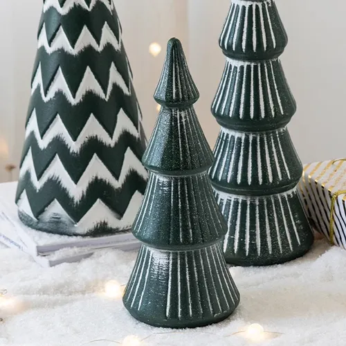 Mini Árbol De Navidad Verde Dorado, Decoración De Mesa, Navi